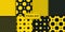 Black and yellow polkadot seamless pattern collection