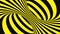 Black and yellow psychedelic optical illusion. Abstract hypnotic animated background. Spiral geometric looping warning wallpaper