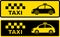 Black and yellow retro taxi symbol