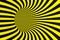 Black and yellow spiral tunnel from police ribbons. Striped twisted hypnotic optical illusion. Warning safety background.