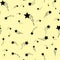 Black and yellow stars seamless vector pattern