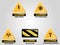 Black and yellow Triangle Hazard warning and attention road sign. Volume symbol . Isolated on white background. Caution or acciden