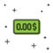 Black Zero cost icon isolated on white background. Empty bank account. Vector