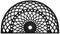 Black zig zag classic Semi Circle rubber doormat Sun rays