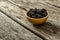 Blackberries in a wooden bowl