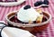 Blackberry Cobbler topped with Vanilla Ice Cream