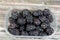 Blackberry, edible fruit of many species in genus Rubus in the family Rosaceae, hybrids among species with subgenus Rubus, and