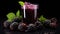 blackberry fresh and juice on the isolated background