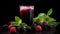 blackberry fresh and juice on the isolated background