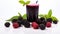 blackberry fresh and juice on the isolated background