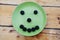 Blackberry pattern on a green plate. Smiley.