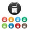 Blackberry smoothie icons set color