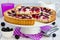 Blackberry sour cream pie tart