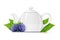 Blackberry tea. Fresh organic herbal drink. Vector illustration.