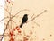 Blackbird on the cherry tree