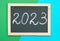 Blackboard with 2023 written on it - new school year concept