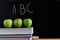 Blackboard and apples