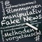 Blackboard and chalk with fake news in Germany