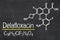 Blackboard with the chemical formula of Delafloxacin