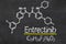 Blackboard with the chemical formula of Entrectinib