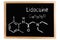 Blackboard with the chemical formula of Lidocaine