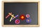 Blackboard with colorful chalks