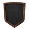 Blackboard with defense shield shape with dark wooden frame