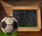 Blackboard with Football Field and Ball