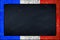 Blackboard with french flag frame