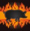 blackboard grill menu card pig fire board