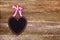 Blackboard heart with pink border and ribbon on clothespin again