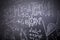 Blackboard inscribed with mathematical formulas