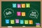 Blackboard with Inscription `Back to school`.