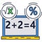 Blackboard with math algebra formula vector icon