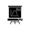 Blackboard - mathematics icon, vector illustration, black sign on isolated background