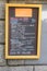 Blackboard with a Mediterranean daily menu,Spain