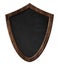 Blackboard with protection shield shape with dark wooden frame