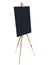 Blackboard stand wooden easel with blank poster sign board isola