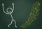 Blackboard Stickman Arrows Growth