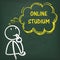 Blackboard Stickman Thinking Online Studium