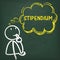 Blackboard Stickman Thinking Stipendium