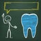 Blackboard Stickman Tooth Speech Bubble