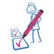 Blackboard Stickwoman Checklist Pink Pen