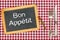 Blackboard with the text Bon Appetit