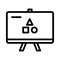 Blackboard or white board icon for doing presentation or teaching