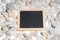 Blackboard wood frame white background