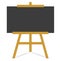Blackboard on wooden frame,empty clean black chalkboard on an old style wooden easel isolated on white background. Vector EPS 10