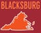 Blackburg Virginia with red background