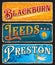 Blackburn, Leeds, Preston, England travel stickers