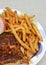 Blackened fish sandwich with fries